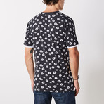 Madison Big Poppy Batwing Short-Sleeve Lounge Shirt // Black (XL)
