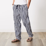 Addison Uneven Stripe Woven Pajama Pant // Navy Blazer (XL)