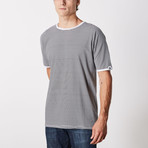 Madison Stripe Batwing Short-Sleeve Lounge Shirt // Black + White (L)