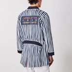 Haru Uneven Stripe Kimono Robe // Navy Blazer (S)