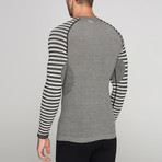 Long Sleeve Striped Base Layer Top // Anthracite (M-L)