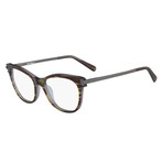 Ferragamo Women's Optical Frames // Striped Gray + Brown + Green