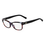 Ferragamo Women's Optical Frames // Geometric Blue + Red