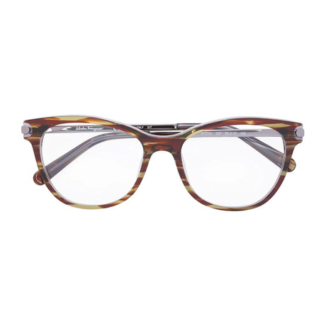 Ferragamo Women's Optical Frames // Striped Gray + Brown + Green