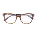 Ferragamo Women's Optical Frames // Striped Gray + Brown + Green