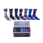 Sock Box // Black + Blue + Pink // Set of 7