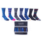 Sock Box // Black + Blue + Gray // Set of 7