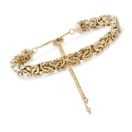 Byzantine Chain Bracelet + Pull Closure Bracelet // 14K Gold Plating + Stainless Steel