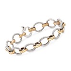 Multi-Toned Cable Wire Bracelet // 18K Gold Plated + Stainless Steel