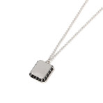 Minimalist Black Pendant Necklace // 14K Gold Plating + Stainless Steel