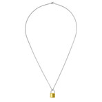 Two-Tone Padlock Necklace // 14K Gold Plated