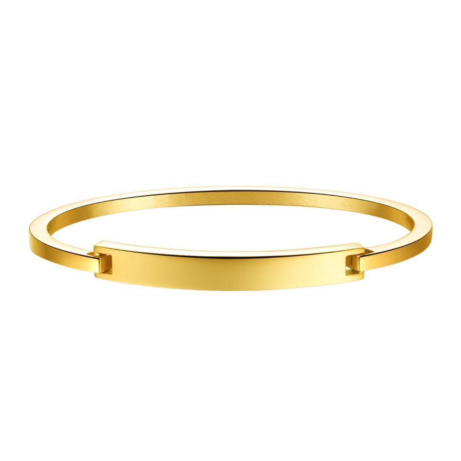 Modern Open Cuff Bangle // 14K Gold + Stainless Steel - Rubique Jewelry ...