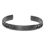 Curb Open-Cuff Bangle // Stainless Steel + Black Gun Plating
