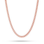 Mini Curb Chain Necklace // 14K Rose Gold Plated