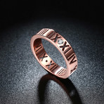 Roman Numeral Modern Ring // 14K Rose Gold Plating + Stainless Steel (7)