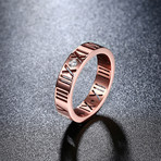 Roman Numeral Modern Ring // 14K Rose Gold Plating + Stainless Steel (9)