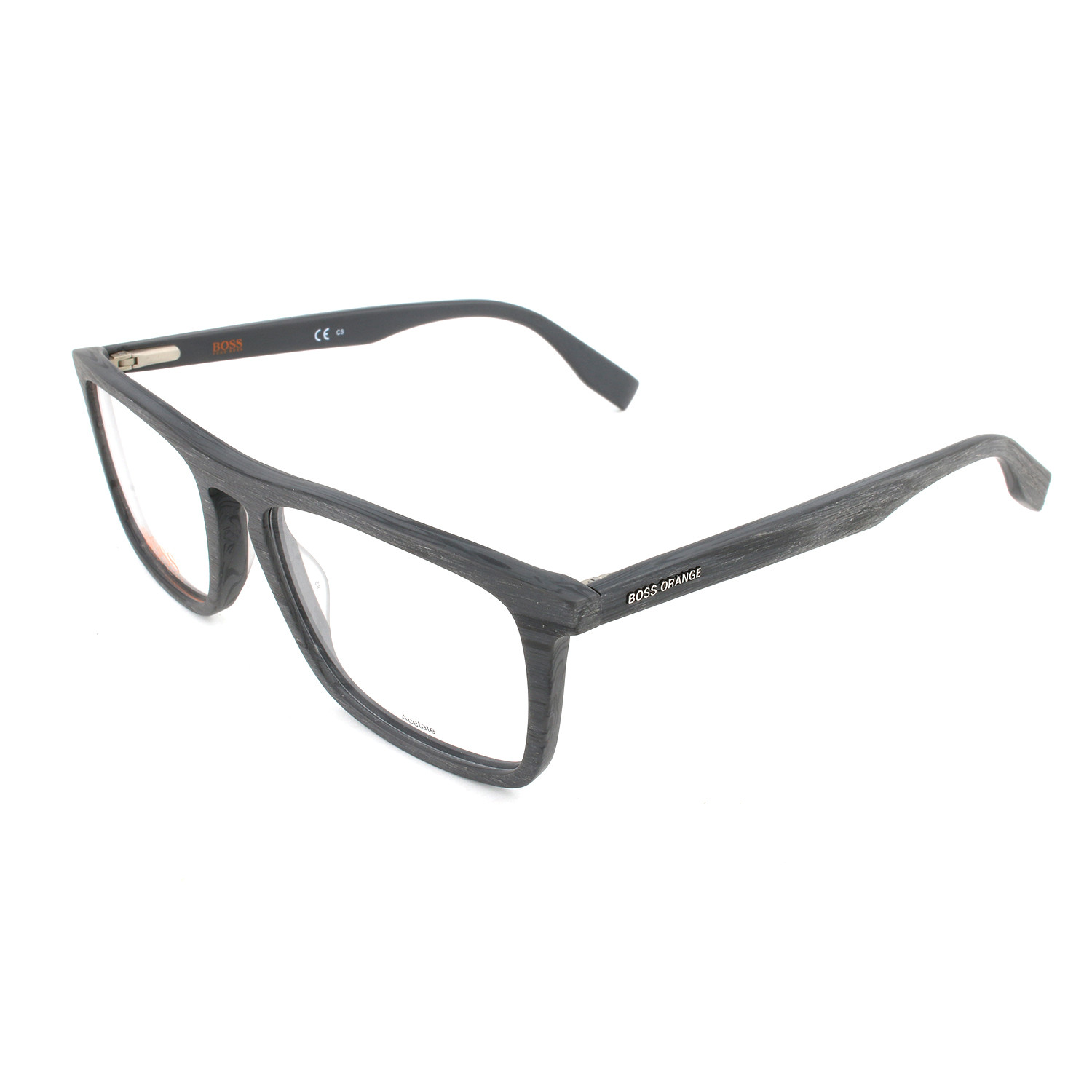 Men's 0322 Optical Frames // Matte Gray Wood Hugo Boss Orange Touch