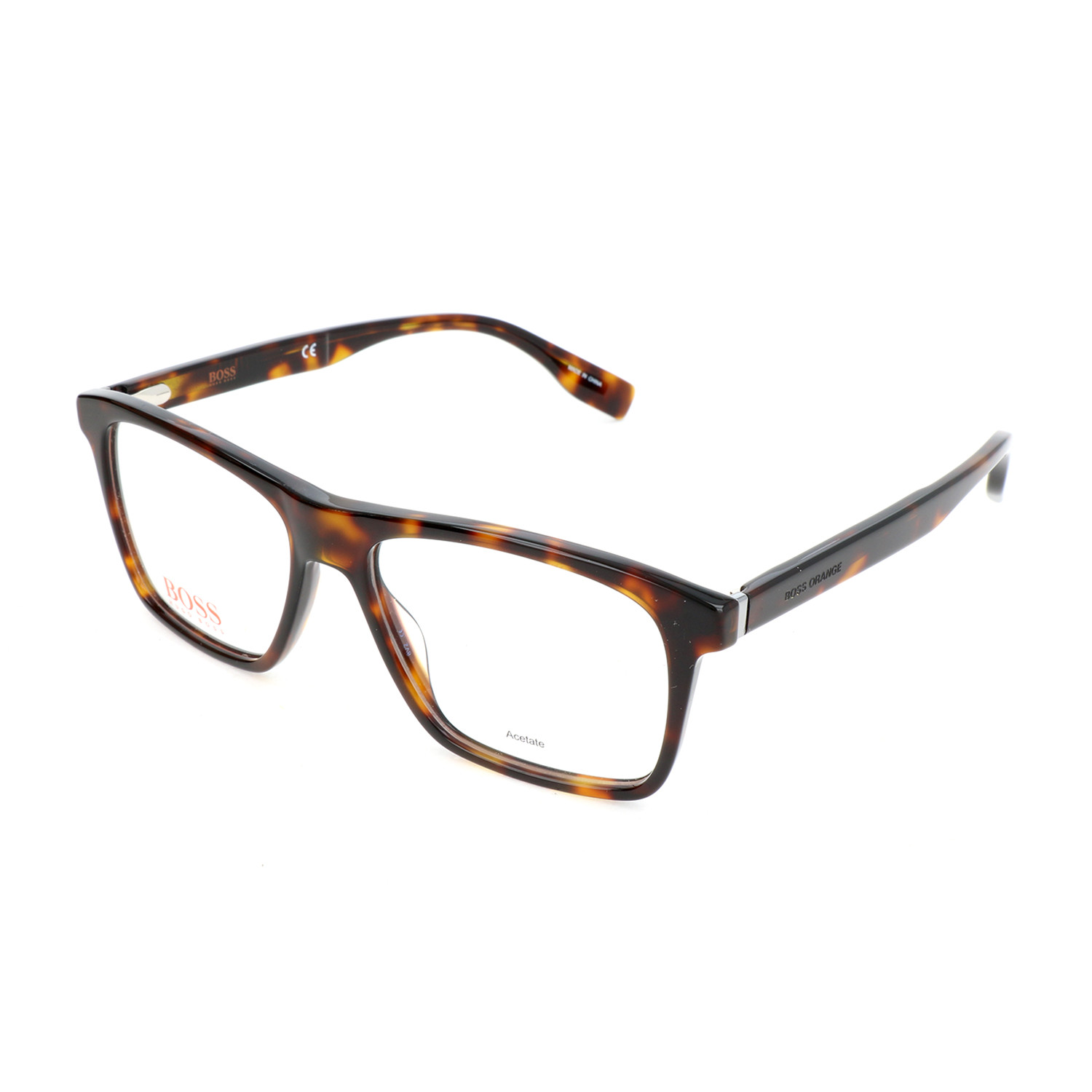 Men's 0338 Optical Frames // Dark Havana Hugo Boss Orange Touch of