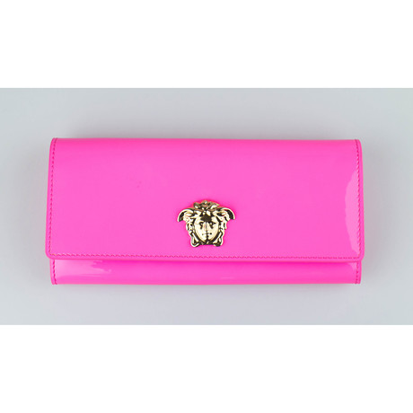 Versace // Medusa Head Continental Patent Wallet // Pink