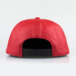 Moschino // Leather Quilted Baseball Cap // Red