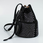 Alaia // Suede Mini Eyelet Bucket Shoulder Handbag // Black