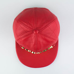 Moschino // Leather Quilted Baseball Cap // Red