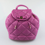 Salvatore Ferragamo // Quilted Leather Vara Backpack // Anemone Pink