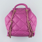 Salvatore Ferragamo // Quilted Leather Vara Backpack // Anemone Pink