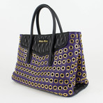 Miu Miu // Leather Biker Tote Handbag // Purple