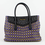 Miu Miu // Leather Biker Tote Handbag // Purple