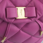 Salvatore Ferragamo // Quilted Leather Vara Backpack // Anemone Pink