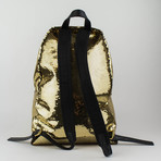 Moschino // Metallic Sequin Backpack // Gold