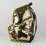 Moschino // Metallic Sequin Backpack // Gold