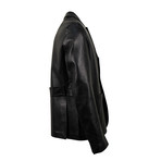 Leather 3-Button Sport Coat Jacket V1 // Black (Euro: 44)