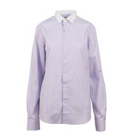 Button Down Shirt // White + Purple (US: 15.5R)