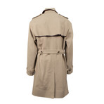 Leather Trim Trench Coat // Tan (Euro: 44)