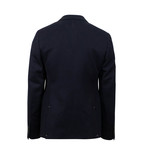 Wool 2-Button Canvas Suit // Navy Blue (Euro: 44)