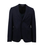 Wool 2-Button Canvas Suit // Navy Blue (Euro: 44)