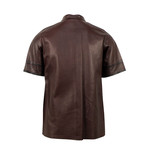 Leather Polo Shirt // Burgundy (Euro: 46)