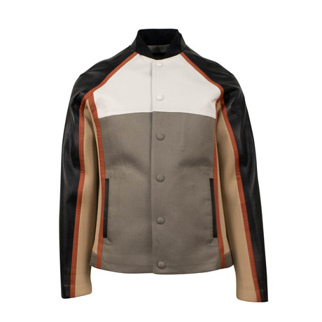 Wool + Leather Jacket // Black + Multicolor (Euro: 44)