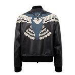 Leather Owl Jacket // Black + Blue (Euro: 46)