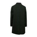 Wool Clover Stamped Long Coat // Black (Euro: 52)