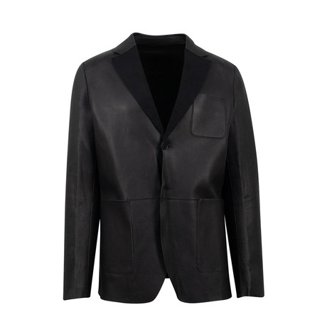 Leather 3-Button Sport Coat V2 // Black (Euro: 44)