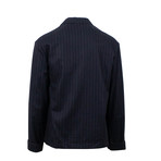 Pinstripe 4-Button Suit // Navy Blue (Euro: 46)