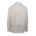 Textured Concealed Half Button-Up Shirt // White (US: 15R)