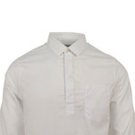 Concealed Half Button-Up Shirt I // White (US: 15.75R)