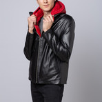 Kairo Leather Jacket + Vest // Black + Red (Euro: 48)