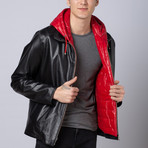 Kairo Leather Jacket + Vest // Black + Red (Euro: 56)