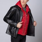 Kairo Leather Jacket + Vest // Black + Red (Euro: 58)