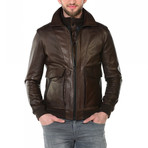 Grayson Leather Coat // Brown (Euro: 54)